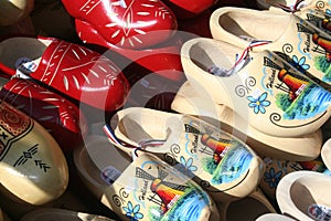 Clogs on the traditional, folkloristic cheese market in Alkmaar, Holland