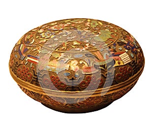 Cloisonne enamel round box