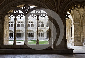 Cloister arches in Jeronimos monastery