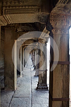 Cloister Around Temple at Angkor Wat Temple Cambodia