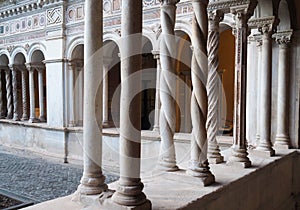 Cloister  of the basilica of the Most Holy Savior and of Saints John the Baptist and the Evangelist in the Lateran in Rome photo