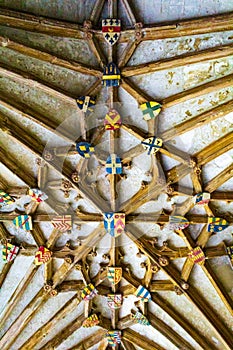 Cloister ceiling bosses Canterbury Cathedral Kent United Kingdom
