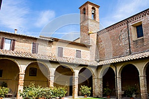 The Cloister in the Church of San Francesco in Chiusi near Siena, Tuscany photo