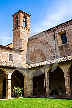 The Cloister in the Church of San Francesco in Chiusi near Siena, Tuscany photo