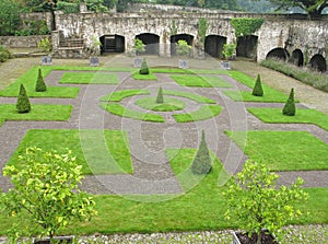 Cloister garden at Aberglasney, Wales UK photo