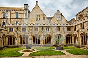 The Cloister Garden of Christ Church Cathedral. Oxford University. England