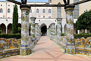 Cloister Garden of the Santa Chiara Monastery in Naples, Italy