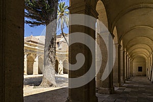 Cloister of the Gothic fortified cathedral of Almeria