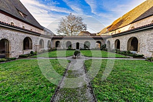 Cloister of Grosscomburg Monastery, Schwäbisch-Hall, Baden-Württemberg, Germany