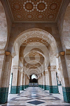 Cloister of Hassan II Mosque in Casablanca,Morocco