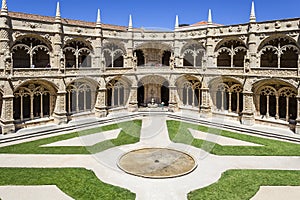 Cloister Jeronimos monastery abbey Lisbon