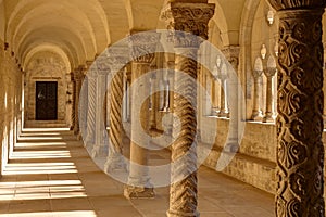 Cloister in the Kaiserdom of KÃÂ¶nigslutter am Elm in bright sunshine. photo