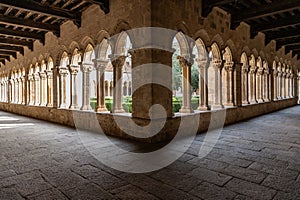 Cloister of the Monastery of Our lady SoterraÃÂ±a in Santa Maria la Real de Nieva in the province of Segovia Spain photo