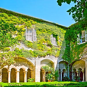 The cloister of the Monastery of Saint-Paul de Mausole, Saint-Remy-de-Provence, France