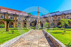 Cloister of monastery of Santa Clara a Nova at Coimbra, Portugal