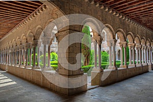 Cloister at the Monastery of Santa Maria de Ripoll in Spain