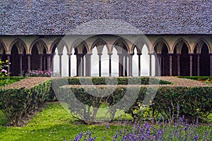 The cloister of Mont saint michel abbey