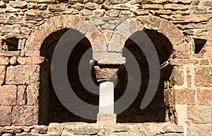 Cloister of Old romanesque monastery late eighth century Sant