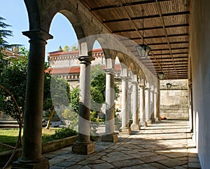 Cloister of romanesque monastery of Paco de Sousa