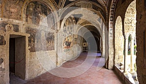 Cloister with frescoes photo