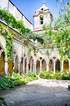 Cloister of San Francesco d& x27;Assisi Church in Sorrento, Italy