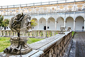 The cloister of San Martino chartreuse in Naples
