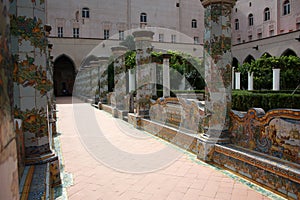 Cloister of Santa Chiara in Naples, Italy