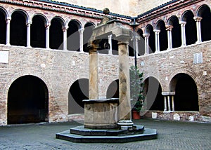 The cloister of Santo Stefano, seven Churches in Bologna, Italy