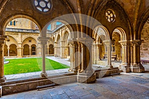 Cloister of Se Velha cathedral in Coimbra, Portugal photo