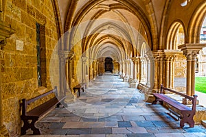 Cloister of Se Velha cathedral in Coimbra, Portugal photo