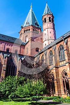 The cloister of the St. Martin`s Cathedral in Mainz, Germany