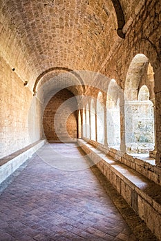 Cloister of the Thonoret abbey in the Var in France