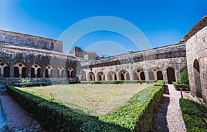 Cloister of the Thonoret abbey in the Var in France