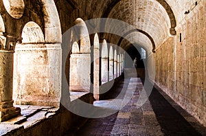 Cloister of the Thonoret abbey in the Var in France