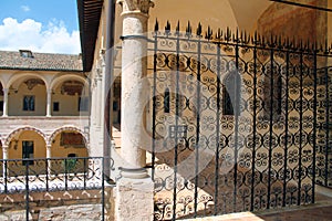 Cloisters of the Basilica of San Francesco in Asissi in Umbria