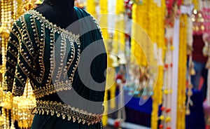 Clomannequin with indian woman fashion dress in display of shop