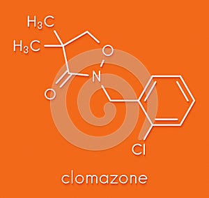 Clomazone herbicide molecule. Skeletal formula.