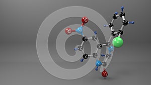 Clonazepam molecule illustration.