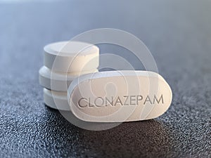Clonazepam Pill for seizures and panic concept