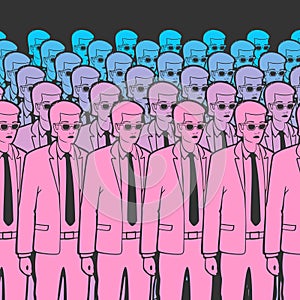 Clone Group businessman vector illustration