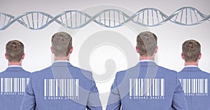 Clone men with genetic DNA and barcode