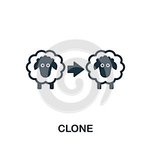 Clone vector icon symbol. Creative sign from biotechnology icons collection. Filled flat Clone icon for computer and