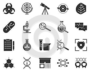 Cloning, dna, sheep. Bioengineering glyph icons set. Biotechnology for health, researching, materials creating. Molecular biology