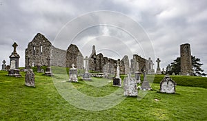 Clonmacnoise ruined monastry near the river Shannon