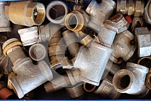 Clopse-up of Galvanized pipes photo
