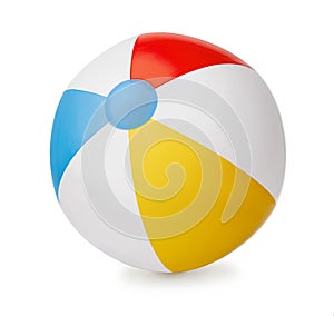 Clorful Inflatable beach ball isolated on white