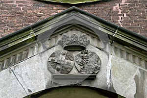 Close Argentau family coat of arms, chapel of Wixhou