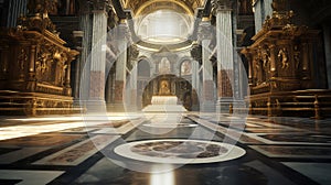 close blurred st peters basilica interior