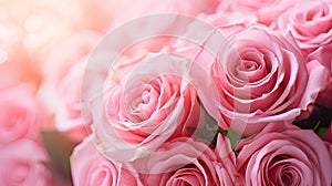 close bouquet pink roses
