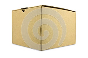 Close brown paper box